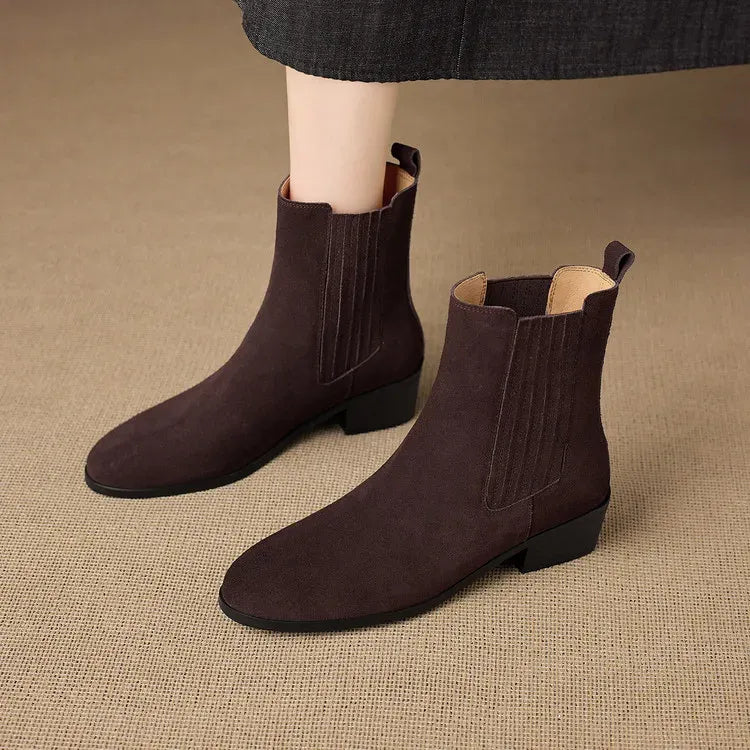 Nina Cow Suede Leather Boots — photo 3