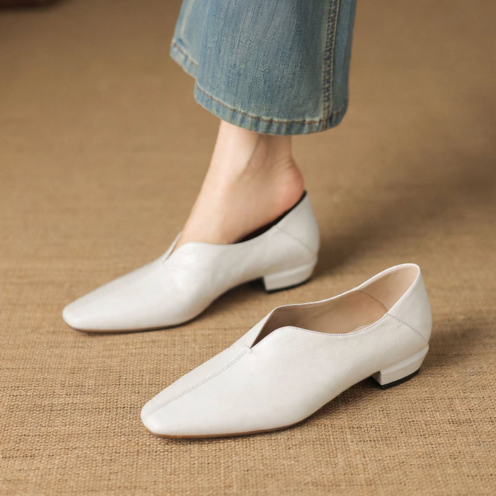 Elara Genuine Leather Chiseled-Toe Pumps