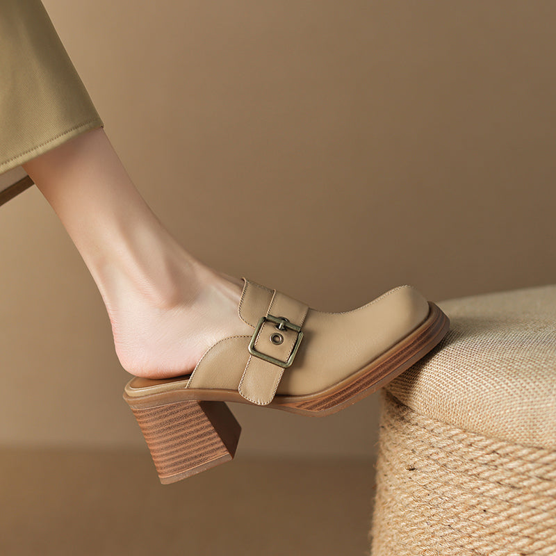 Mirel Genuine Leather Mules