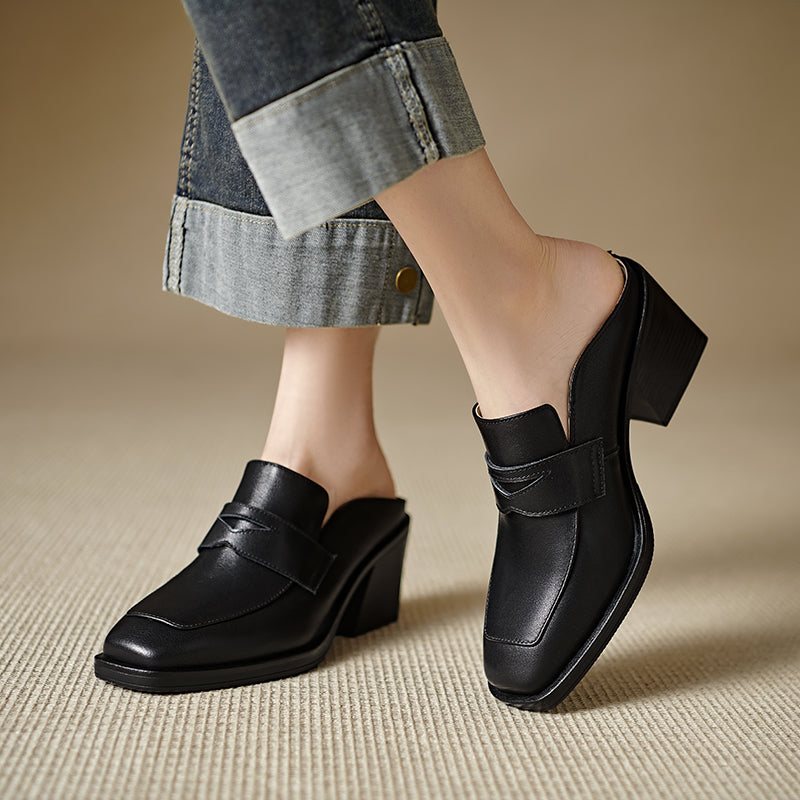 Lola Genuine Leather Mules