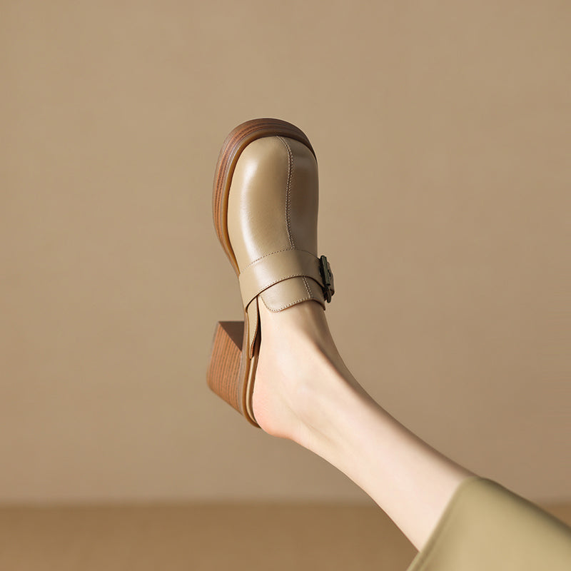 Mirel Genuine Leather Mules