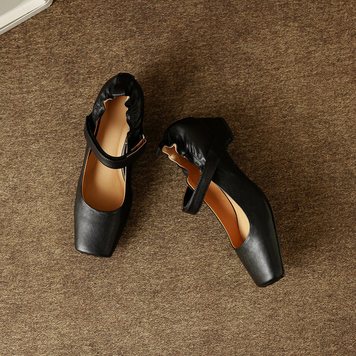 Zylia Genuine Leather Mary Jane Heels