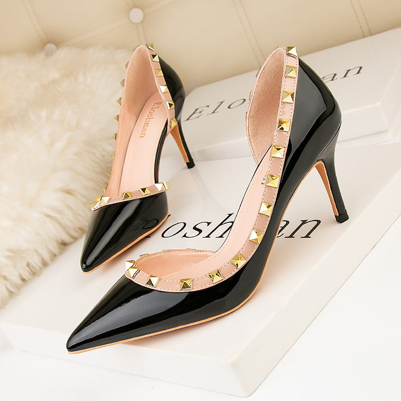 Cazia D’Orsay Patent Leather Heels