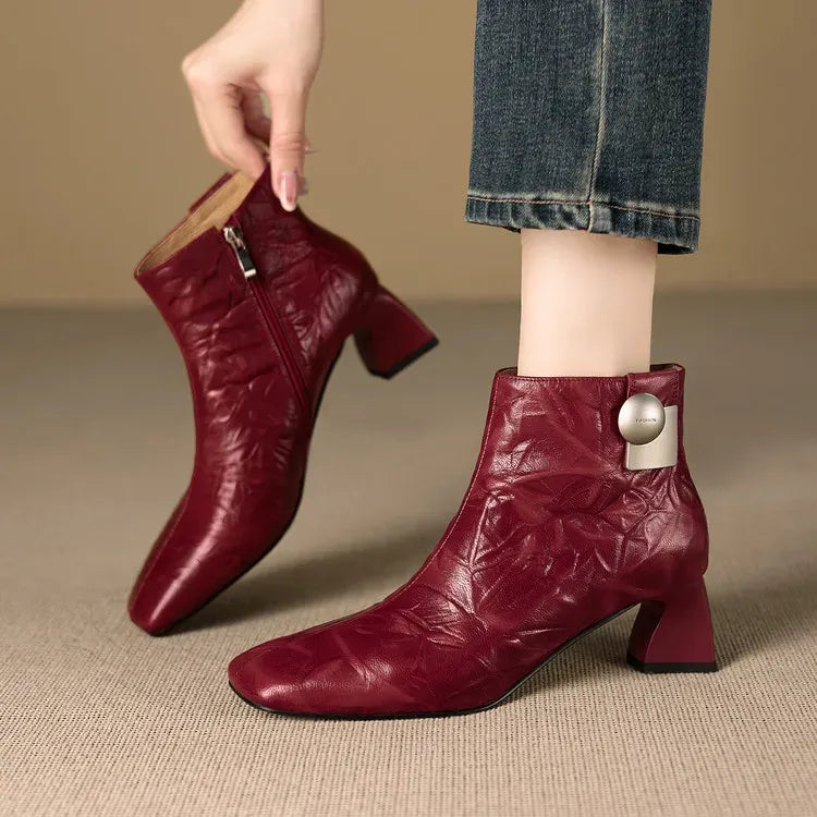 Marina Genuine Leather Ankle Boots — photo 5