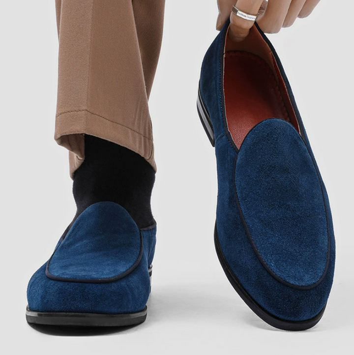 Rasko Genuine Suede Apron-Toe Loafers