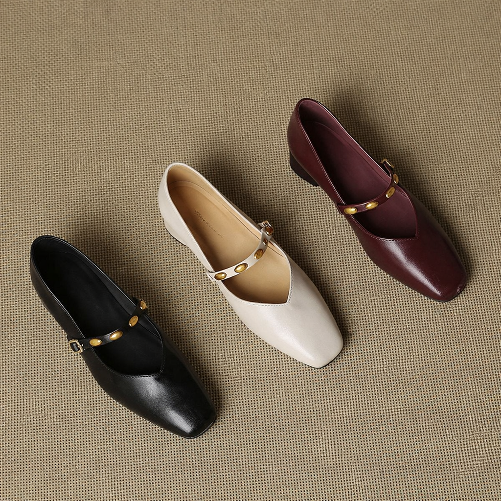 Zyra Genuine Leather Flats