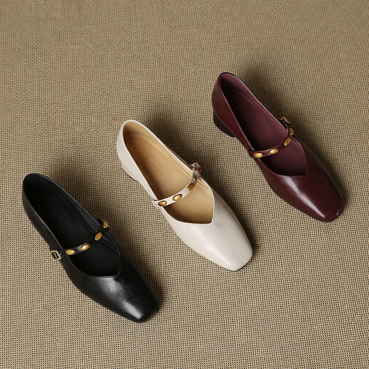 Zyra Genuine Leather Flats