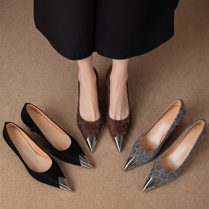 Riven Genuine Leather Heels