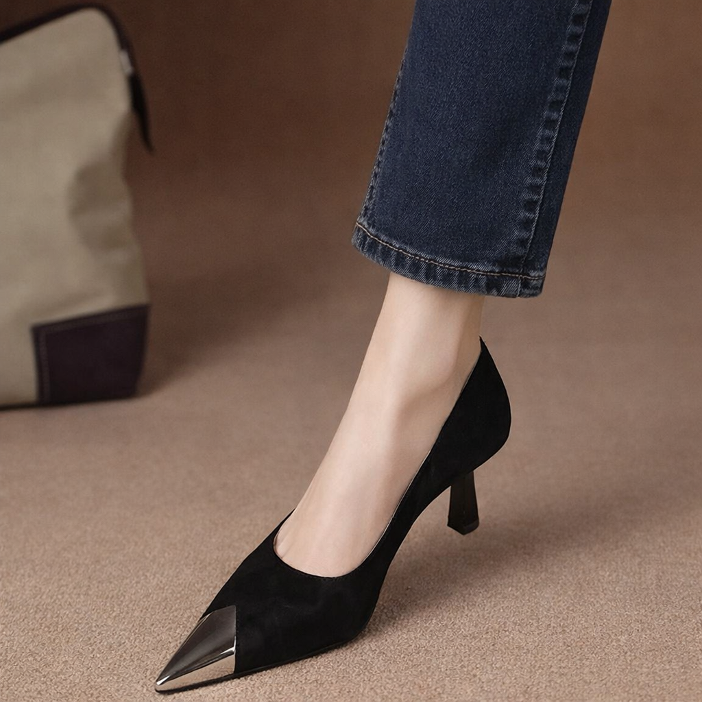 Riven Genuine Leather Heels
