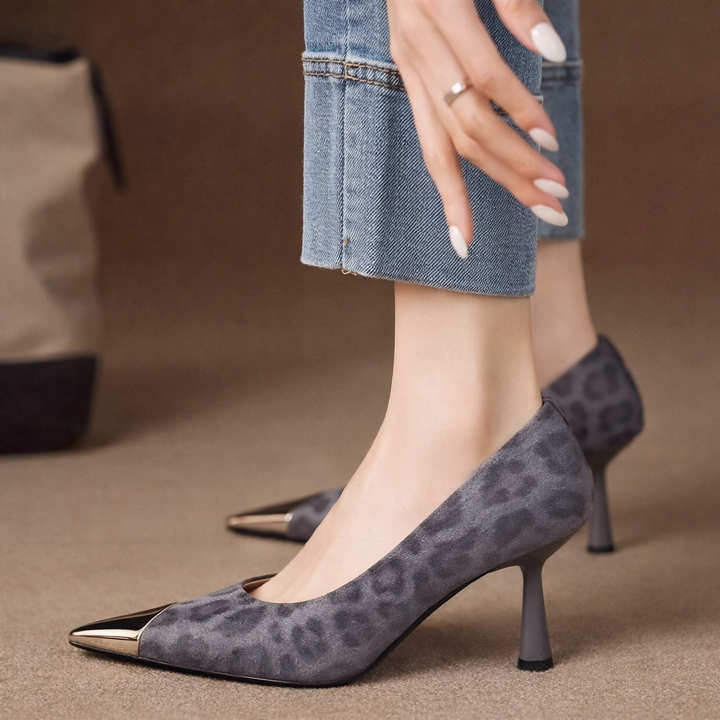 Riven Genuine Leather Heels
