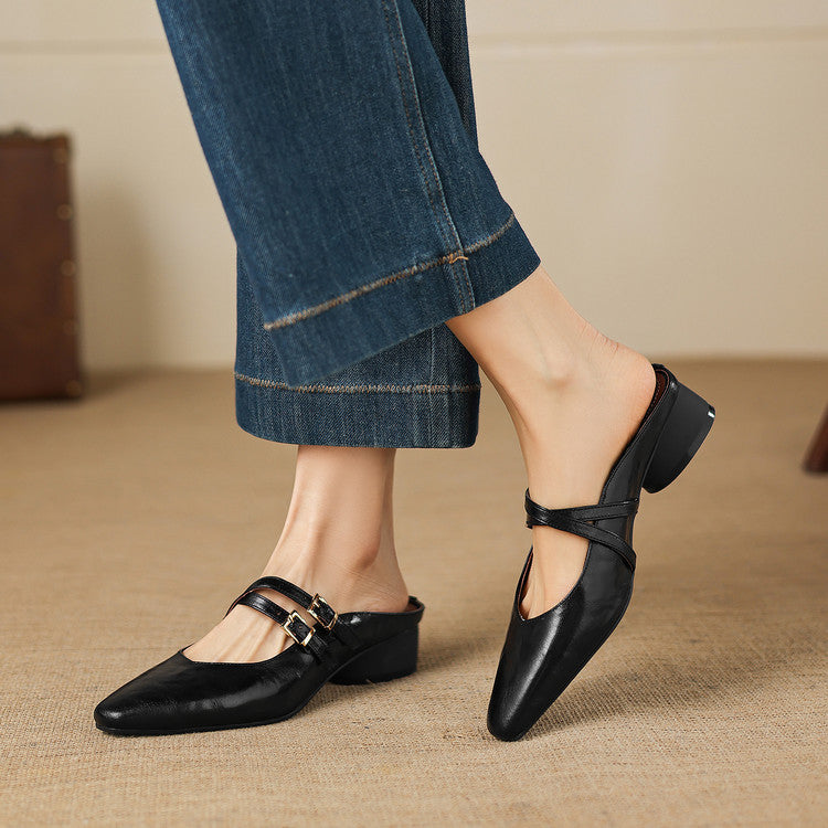 Quaro Genuine Leather Mules