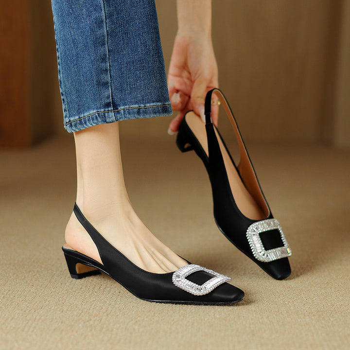 Elora Genuine Leather Slingback Heels