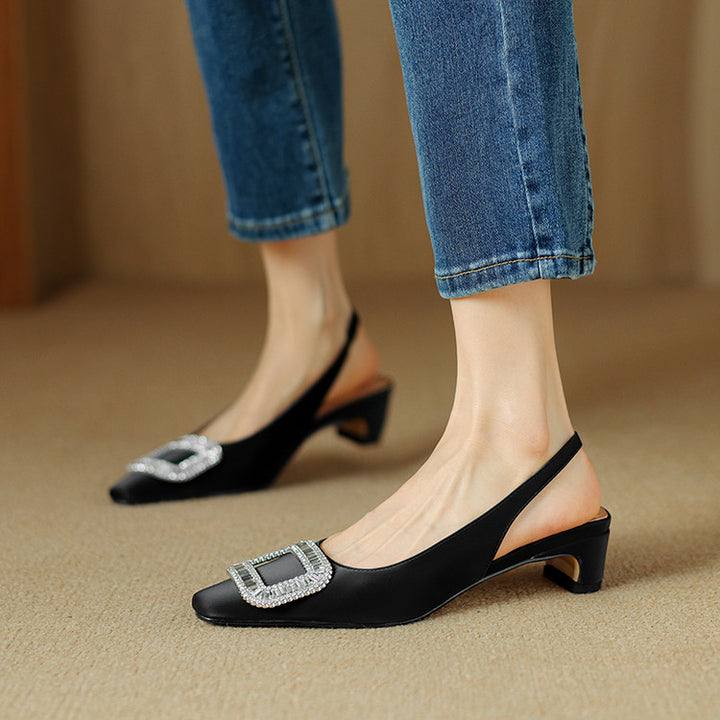Elora Genuine Leather Slingback Heels