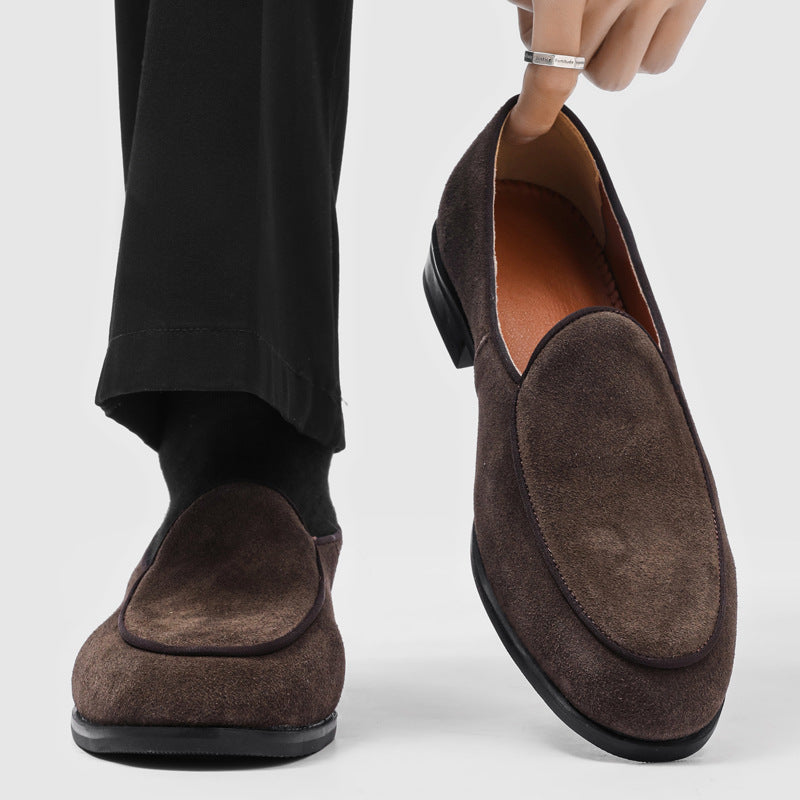 Rasko Genuine Suede Apron-Toe Loafers
