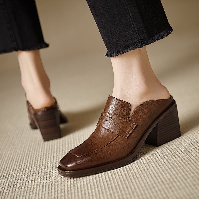 Lola Genuine Leather Mules