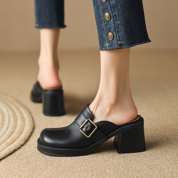 Mirel Genuine Leather Mules