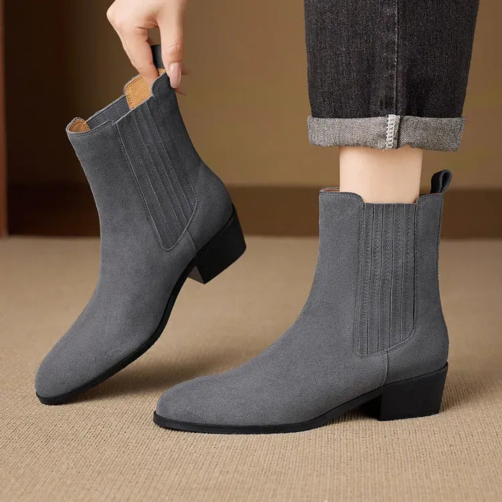 Nina Cow Suede Leather Boots — photo 6