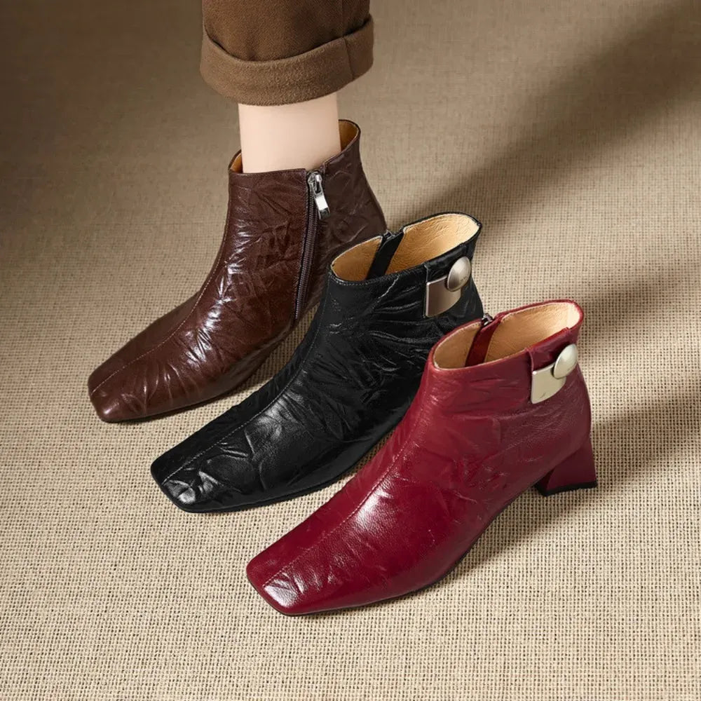 Marina Genuine Leather Ankle Boots — photo 25