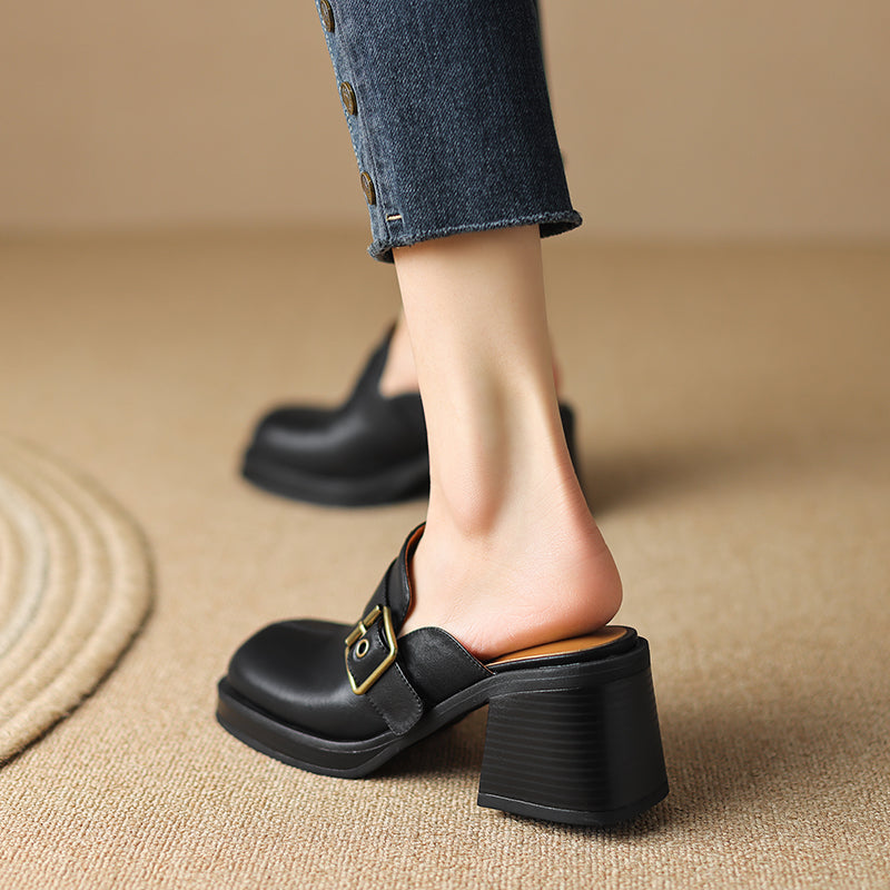 Mirel Genuine Leather Mules