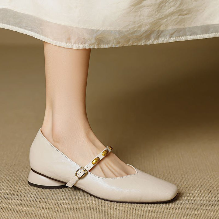 Zyra Genuine Leather Flats