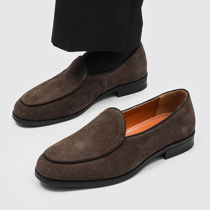 Rasko Genuine Suede Apron-Toe Loafers