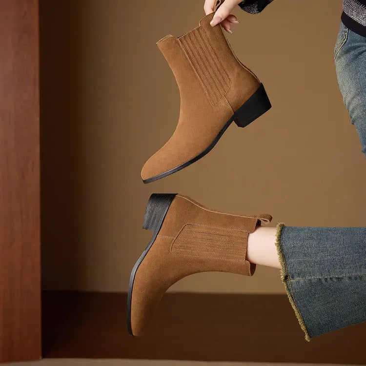 Nina Cow Suede Leather Boots — photo 12