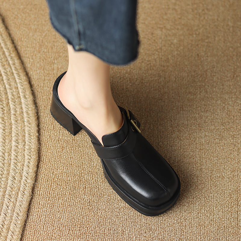 Mirel Genuine Leather Mules