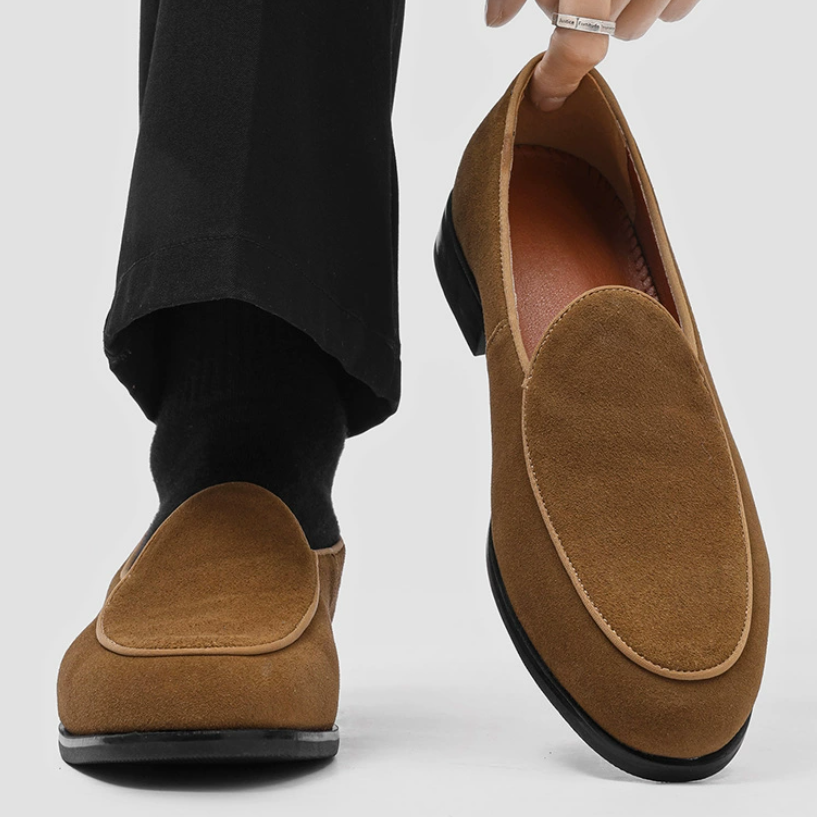 Rasko Genuine Suede Apron-Toe Loafers