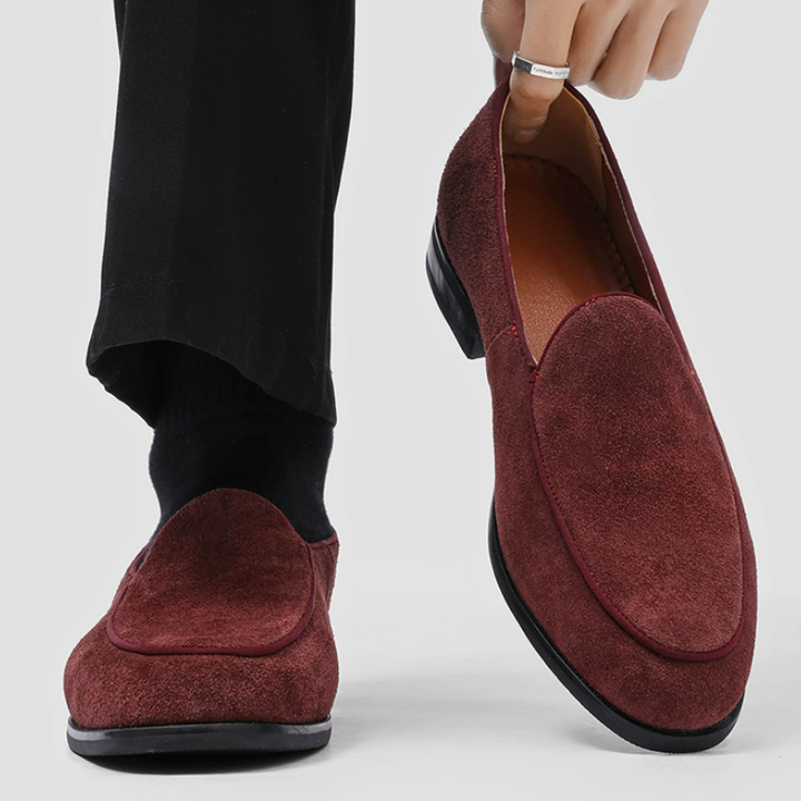 Rasko Genuine Suede Apron-Toe Loafers