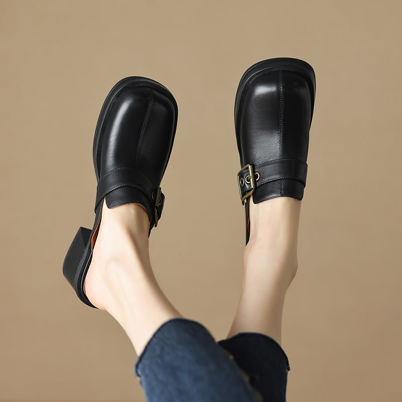 Mirel Genuine Leather Mules