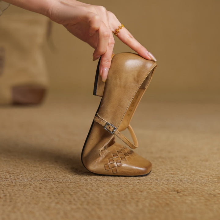 Velin Genuine Leather Mary Jane Flats
