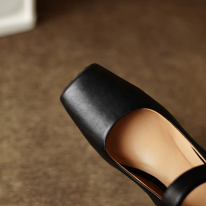Zylia Genuine Leather Mary Jane Heels