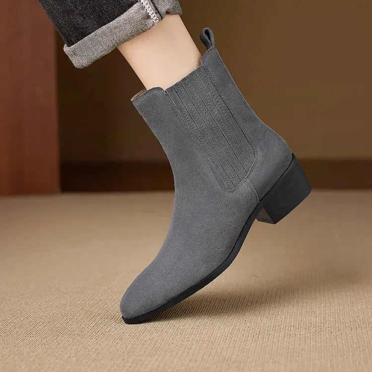Nina Cow Suede Leather Boots — photo 7
