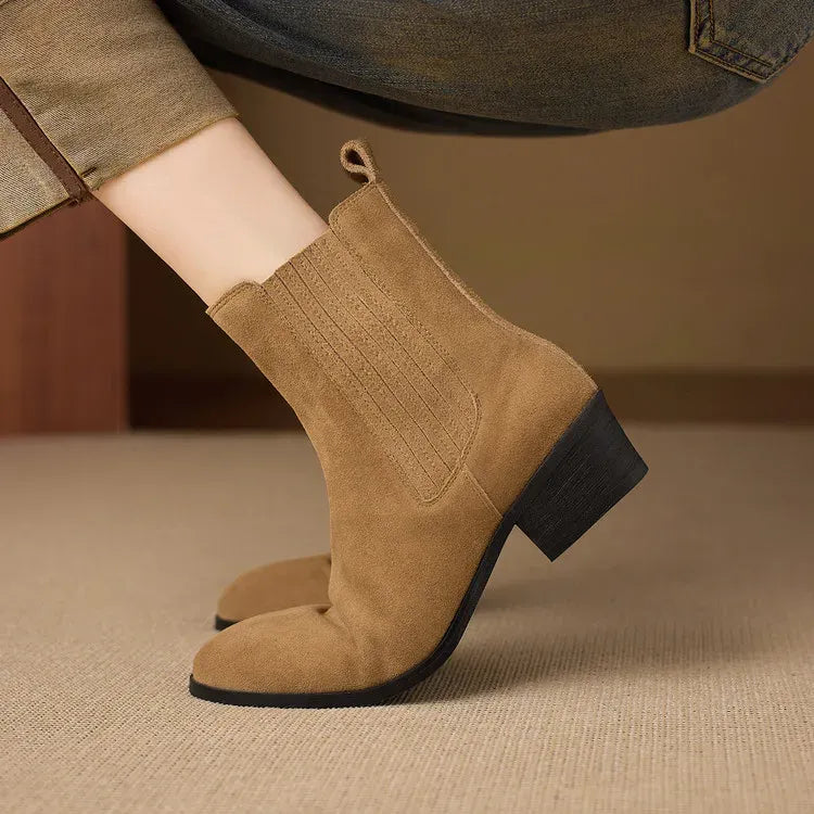 Nina Cow Suede Leather Boots — photo 11