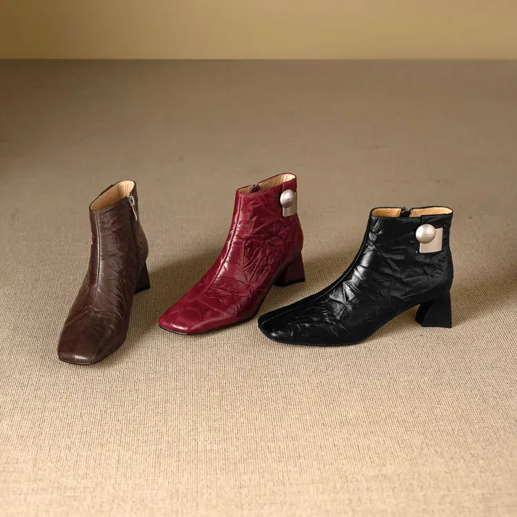 Marina Genuine Leather Ankle Boots — photo 23