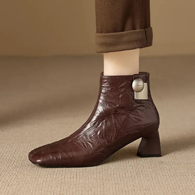 Marina Genuine Leather Ankle Boots — photo 15