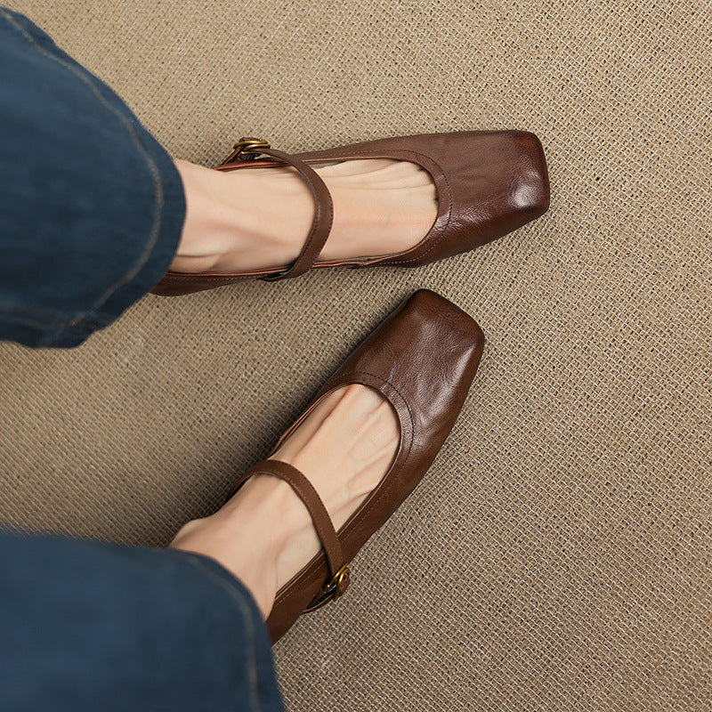 Lizel Genuine Leather Heels