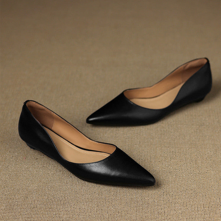 Erla Genuine Leather Pointed Toe Flats