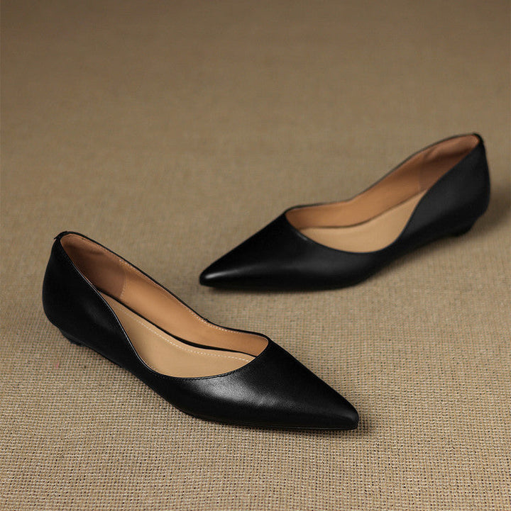 Erla Genuine Leather Pointed Toe Flats