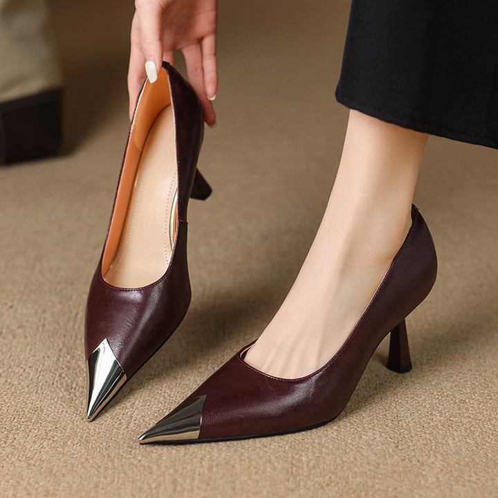 Valia Genuine Leather Heels