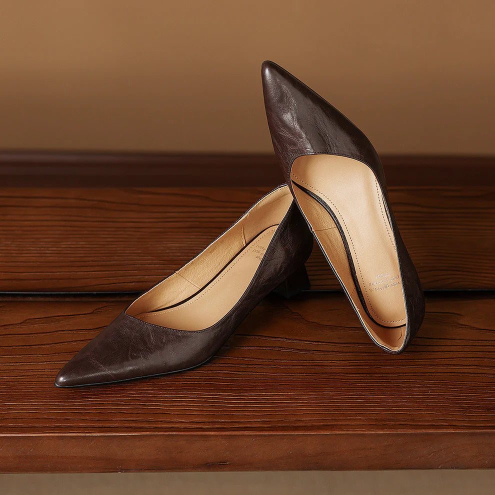 Aelya Genuine Leather Heels