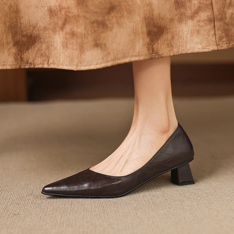 Aelya Genuine Leather Heels