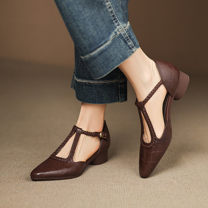 Elira Genuine Leather Pointed Heels