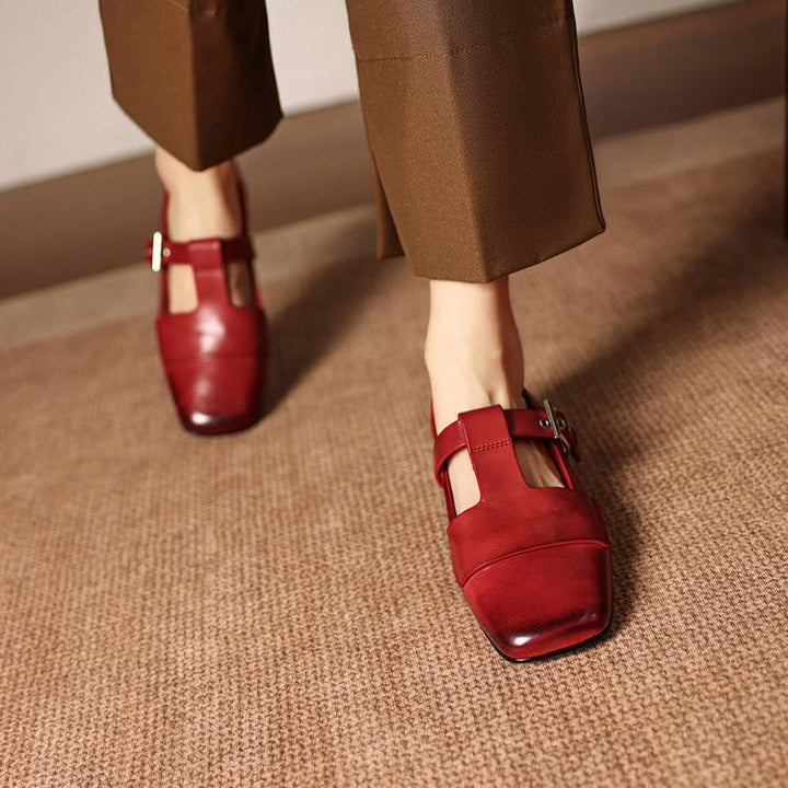 Vezia Genuine Leather Slingbacks