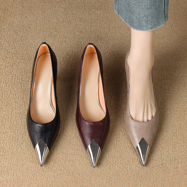 Valia Genuine Leather Heels