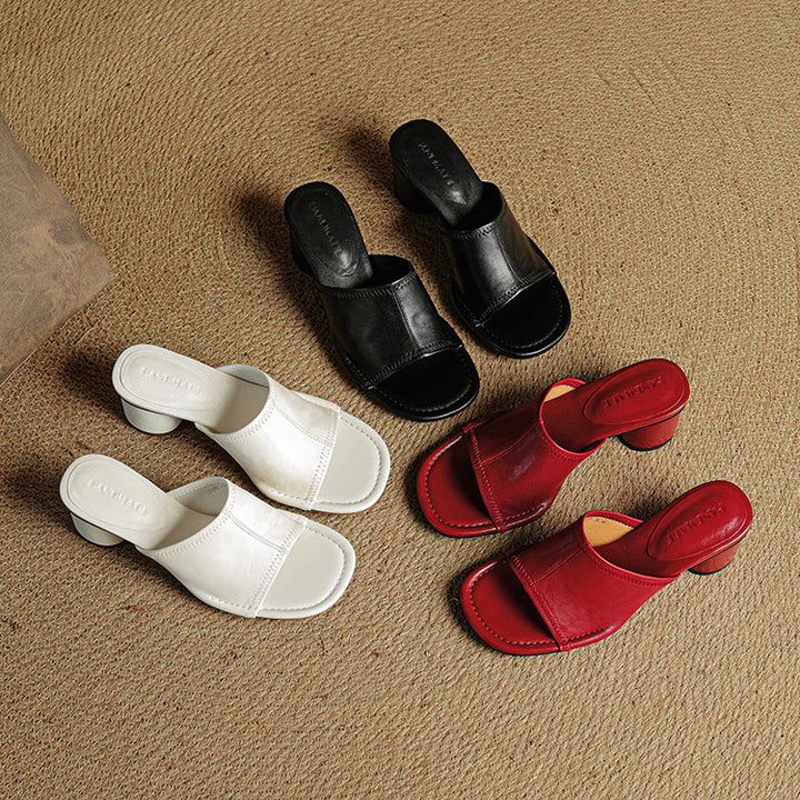 Amira Genuine Leather Mules