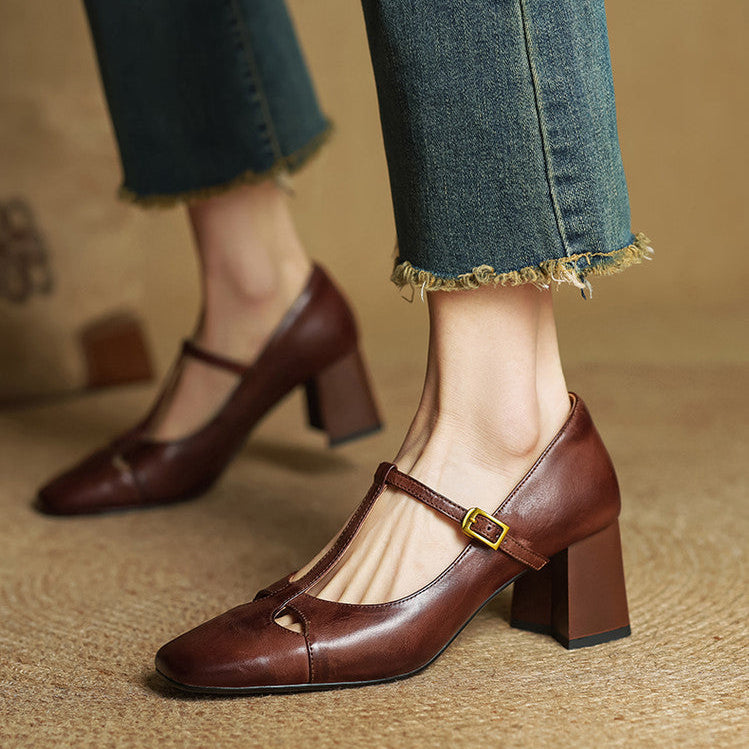 Alysa Genuine Leather Heels