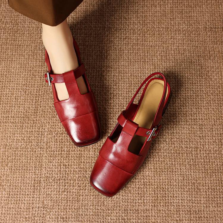 Vezia Genuine Leather Slingbacks