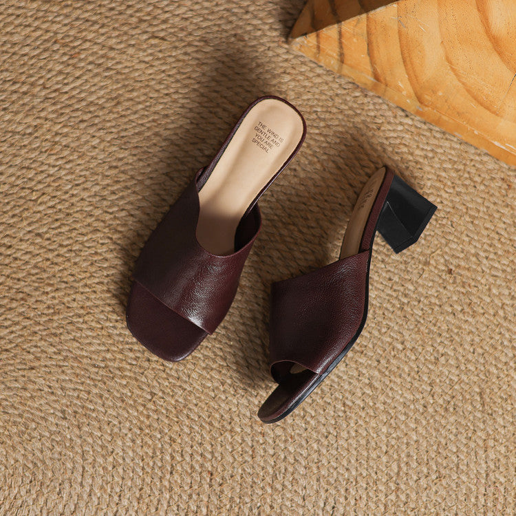 Lomar Genuine Leather Mules