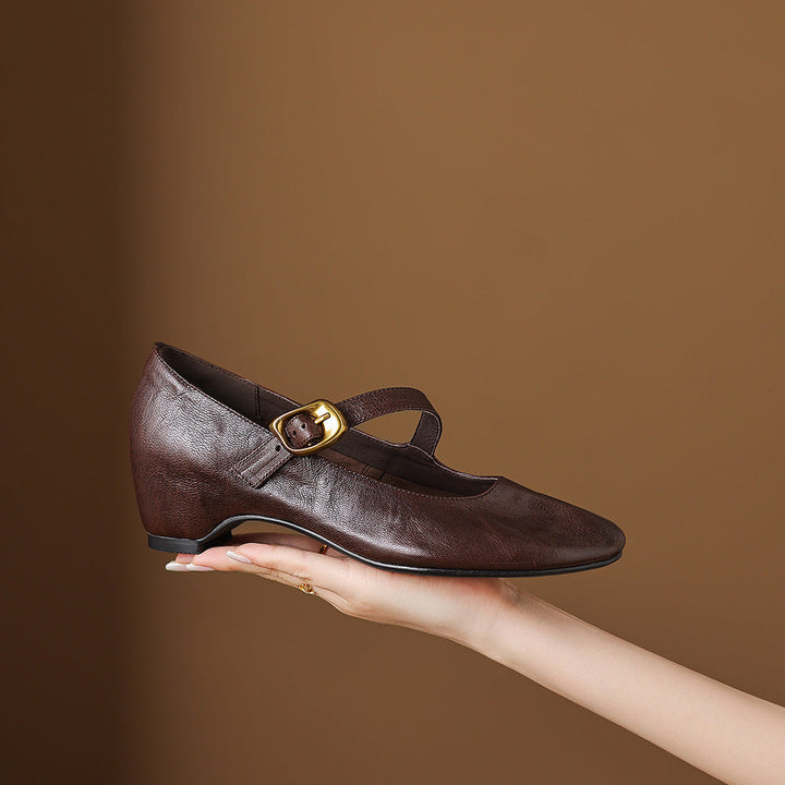Quira Genuine Leather Mary Jane Flats